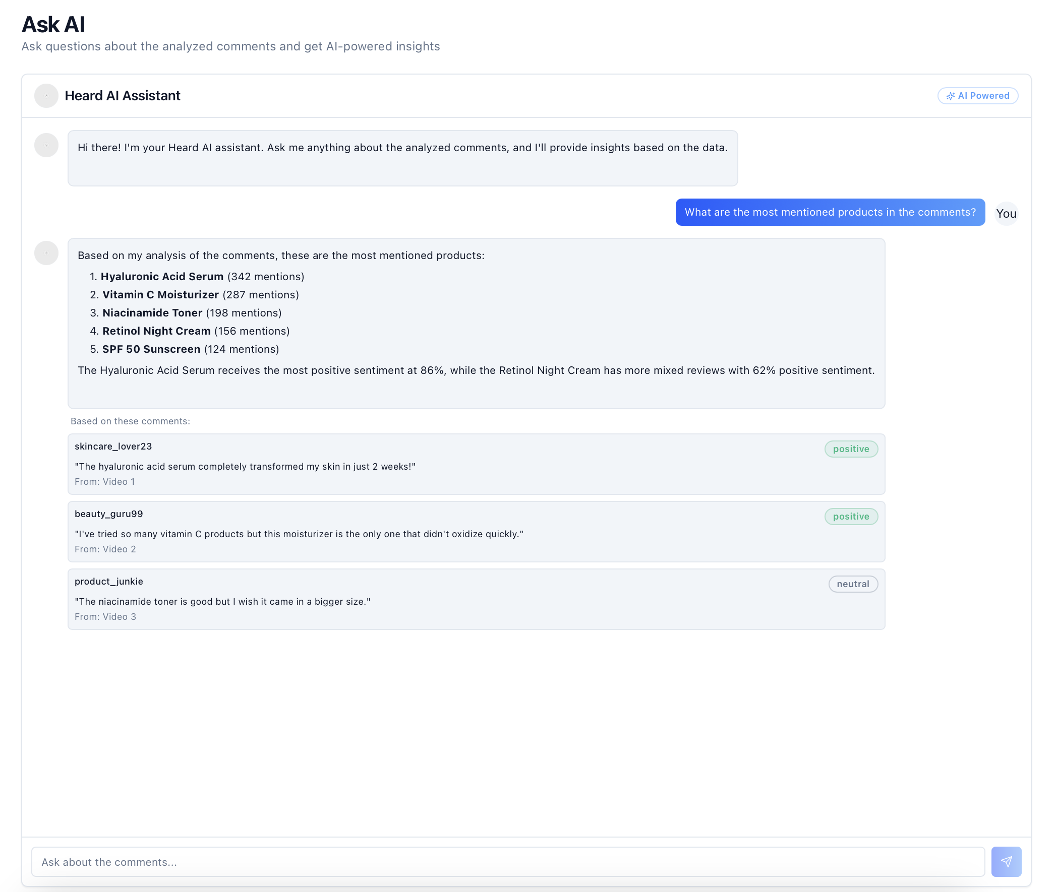 Ask AI Chatbot Interface - Chat with Your Audience